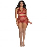 Dreamgirl Plus Size Delicate Floral Rintaliivisetti