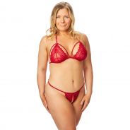 NORTIE Plus Size Friia Punainen Haaraton Alusasusetti
