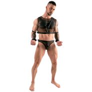 Svenjoyment Fishnet Crop Top, Jock ja Cuffs -setti