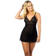 NORTIE Basil Musta Babydoll-setti