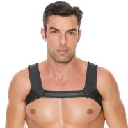 Ouch! Puppy Play Musta Neopreeninen Chest Harness