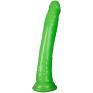 Realrock Pimeässä Hohtava Kapea Dildo Imukupilla 23 cm