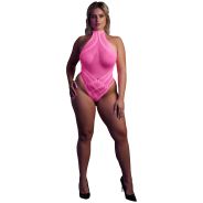 Ouch! Plus Size Pimeässä Hohtava Neonpinkki Body