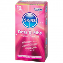 Skins Dots & Ribs Kondomit 12 kpl  1