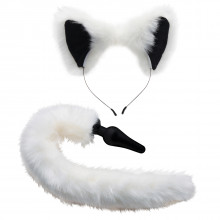 Tailz White Fox Tail Anustappi ja Korvat  1