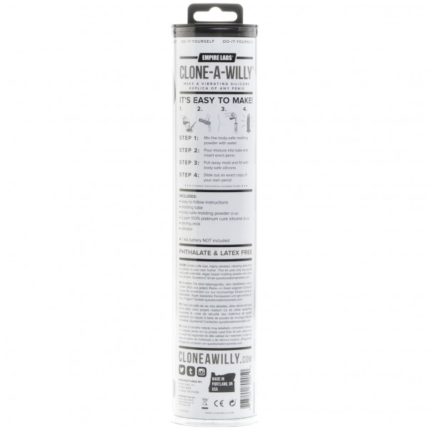 Clone-A-Willy Vaalea Tee-se-itse Dildo Kuva tuotepakkauksesta 90