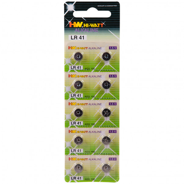 Hi-Watt Alkaliparistot AG3 - LR41 10 kpl  1