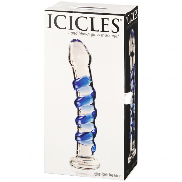 Icicles No 5 Sininen Lasidildo kuva tuotepakkauksesta 90