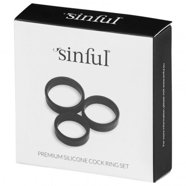 Sinful Premium Silikoninen Penisrengassetti 3 kpl  6