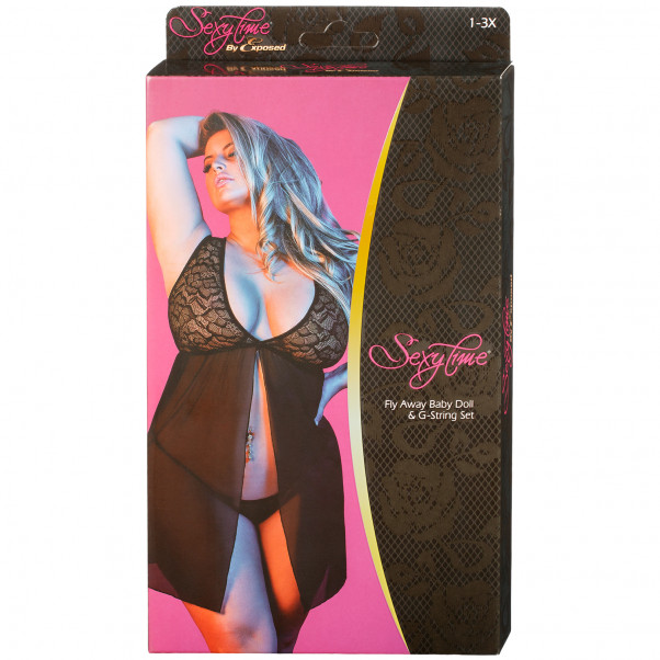 Magic Silk Plus Size Fly Away Pitsinen Babydoll Setti  100