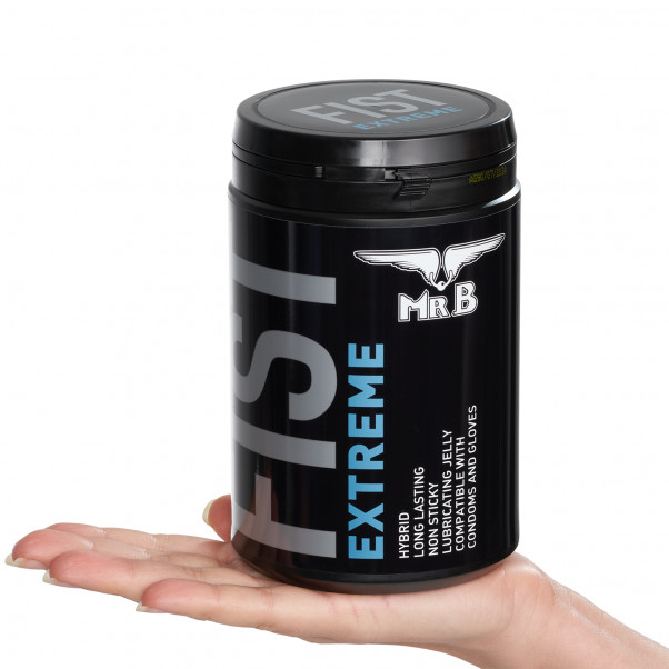 Mister B Fist Extreme Jelly Liukuvoide 1000 ml tuote kädessä 50