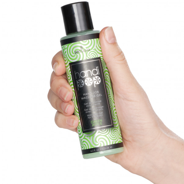 Sensuva HandiPop Hand Job Hierontageeli 125 ml tuote kädessä 50