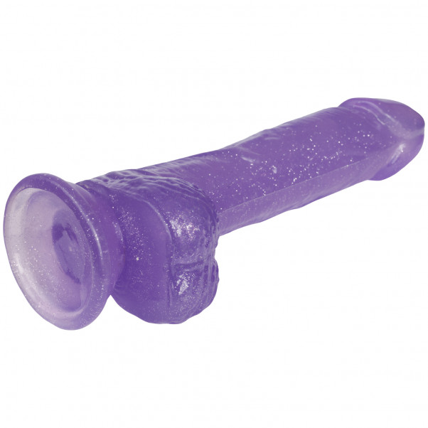 Baseks Lila Glitter Dildo Kiveksillä 21,5 cm Tuotekuva 4