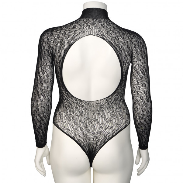 Nortie Oda Plus Size Musta Leopardikuvioinen Haaraton Body Tuotekuva 8