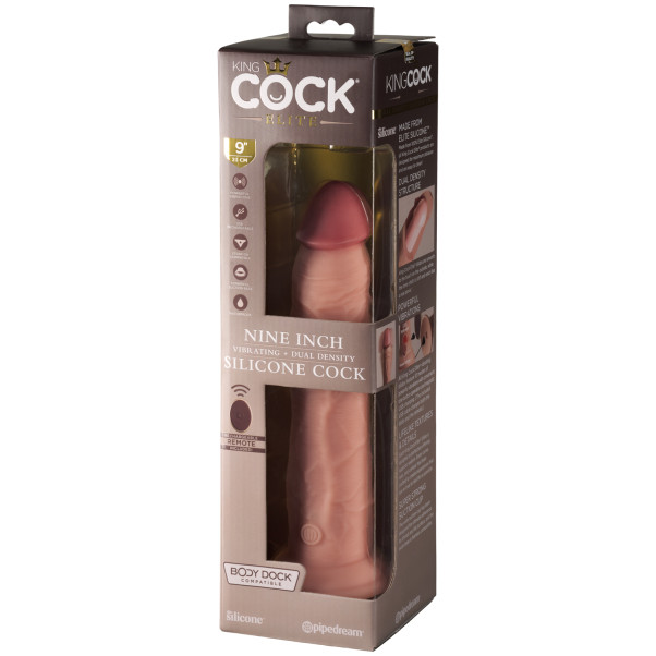 King Cock Elite Dual Density Kauko-ohjattava Värisevä Dildo 25 cm Kuva tuotepakkauksesta 90