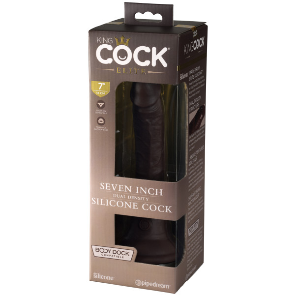 King Cock Elite Dual Density Ruskea Silikonidildo 21 cm Kuva tuotepakkauksesta 90