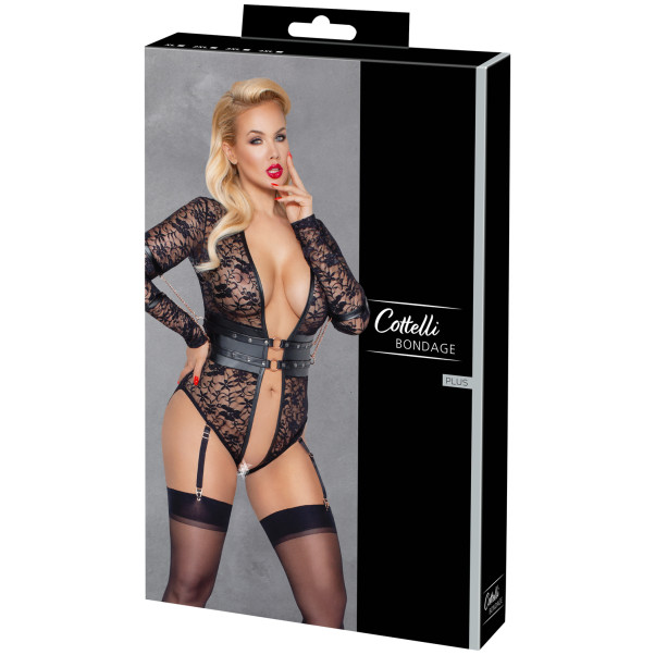 Cottelli Bondage Plus Size Haaraton Pitkähihainen Body Kuva tuotepakkauksesta 90