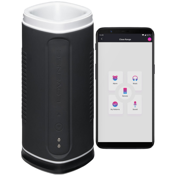 Lovense Calor Lämmittävä Sovelluksella Ohjattu Miesten Masturbaattori Kuva tuotteesta ja sovelluksesta 1