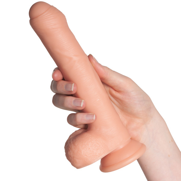 Willie City Classic Uncut Aidonkaltainen Dildo 22 cm Kuva tuotteesta kädessä 50