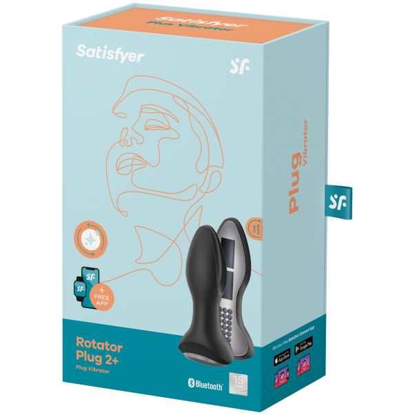 Satisfyer Rotator Plug 2+ Sovellusohjattu Pyörivä Värisevä Anustappi Kuva tuotepakkauksesta 90