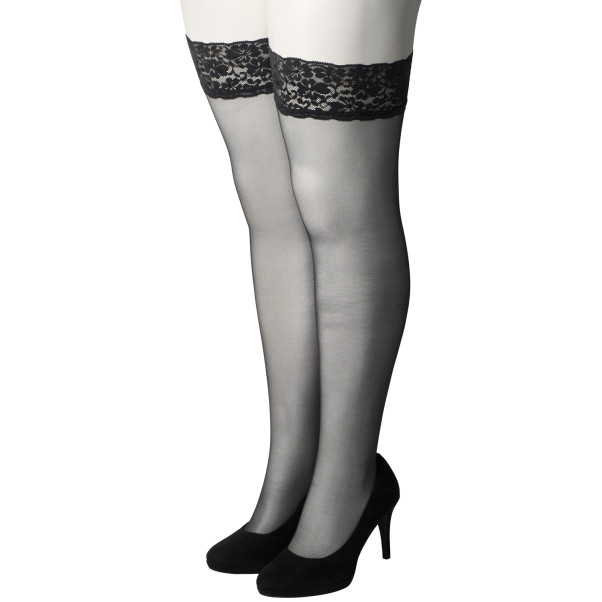 NORTIE Sage Plus Size Stay-up Sukat Pitsireunalla ja Takasaumalla Tuotekuva 5