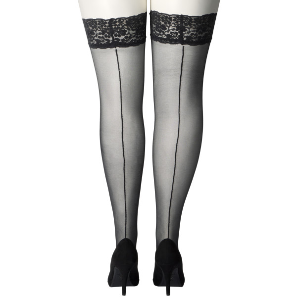 NORTIE Sage Plus Size Stay-up Sukat Pitsireunalla ja Takasaumalla Tuotekuva 6