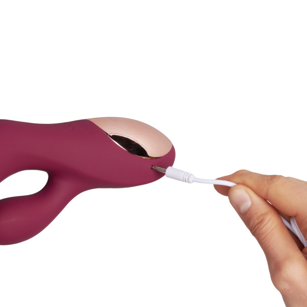 Sinful Extreme Tehokas Viininpunainen Rabbit-vibraattori Kuva tuotteesta kädessä 51