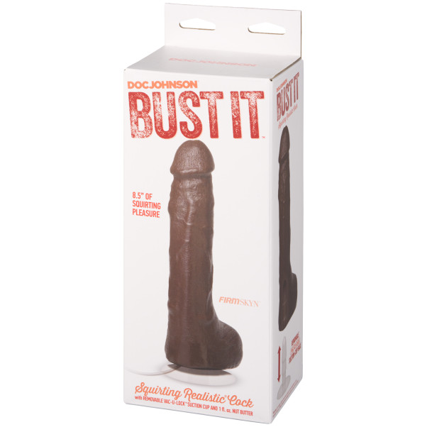 Doc Johnson Bust It Chocolate Aidonkaltainen Ejakuloiva Dildo Kuva tuotepakkauksesta 90