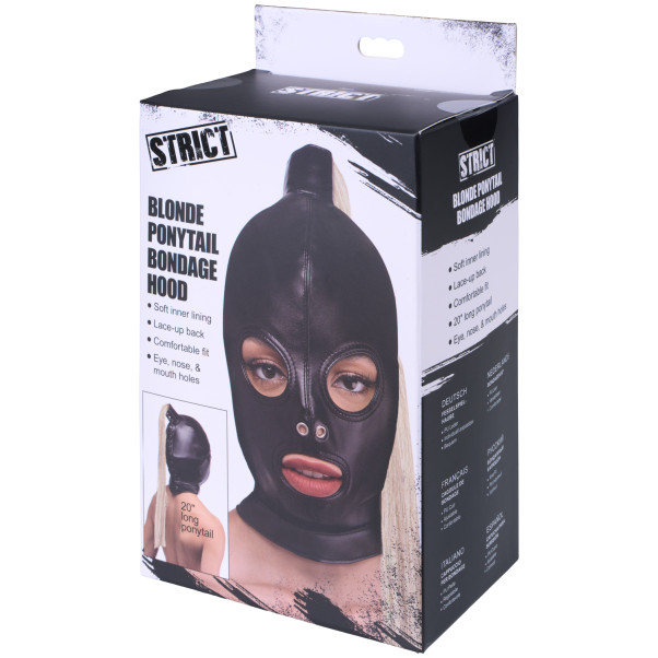 Strict Blonde Ponytail Bondage Maski Poninhännällä Kuva tuotepakkauksesta 90