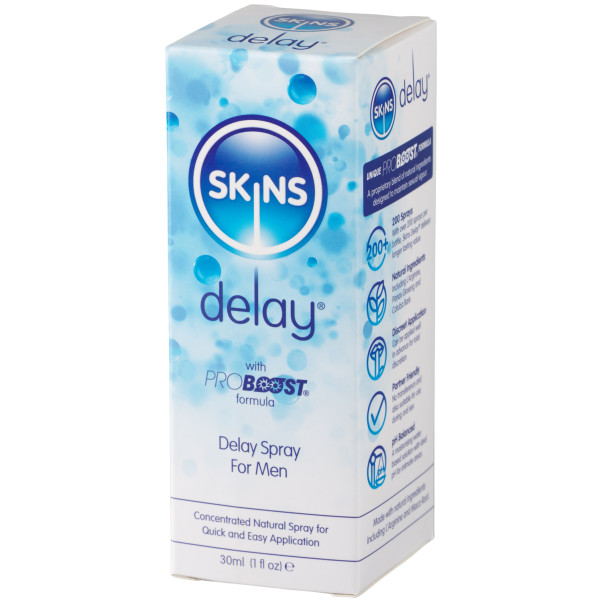 Skins Natural Delay Spray 30 ml Viivästyssuihke Kuva tuotepakkauksesta 90