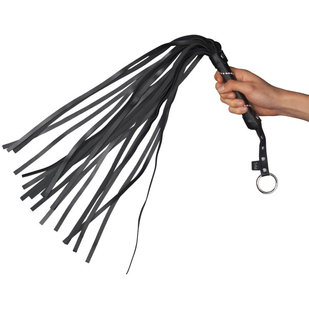 Sex & Mischief Strassikoristeinen Flogger-piiska 77 cm Kuva tuotteesta kädessä 50