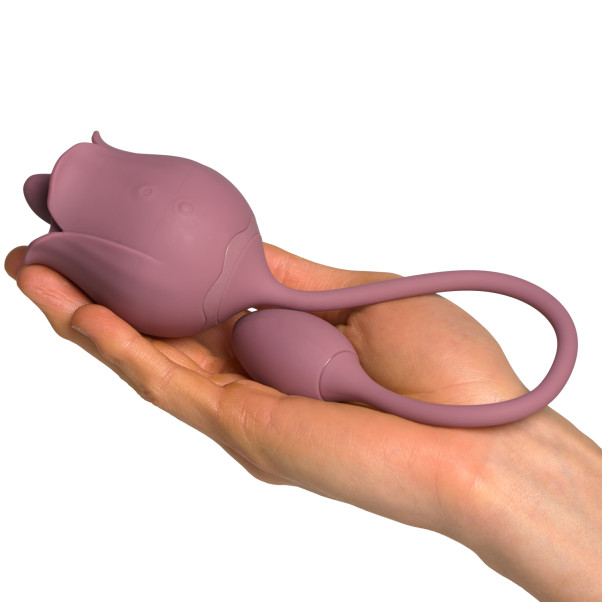 Amaysin Licking Rose and Egg Kielivibraattori ja Kiihotinkuula Kuva tuotteesta kädessä 50
