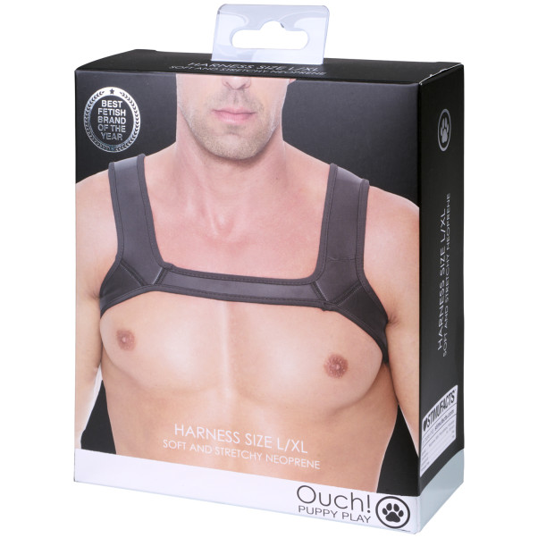 Ouch! Puppy Play Musta Neopreeninen Chest Harness Kuva tuotepakkauksesta 90
