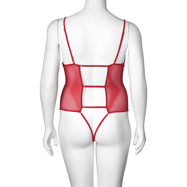 NORTIE Vilja Plus Size Punainen Haaraton Pitsinen Body Tuotekuva 7