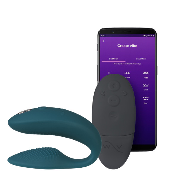 We-Vibe Sync 2 Sovelluksella Ohjattava Parivibraattori Kuva tuotteesta ja sovelluksesta 2