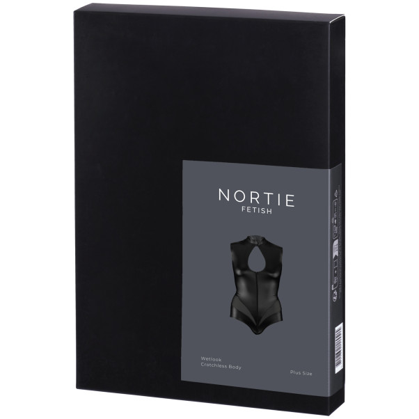 NORTIE Fetish Plus Size Wetlook Haaraton Body Kuva tuotepakkauksesta 90