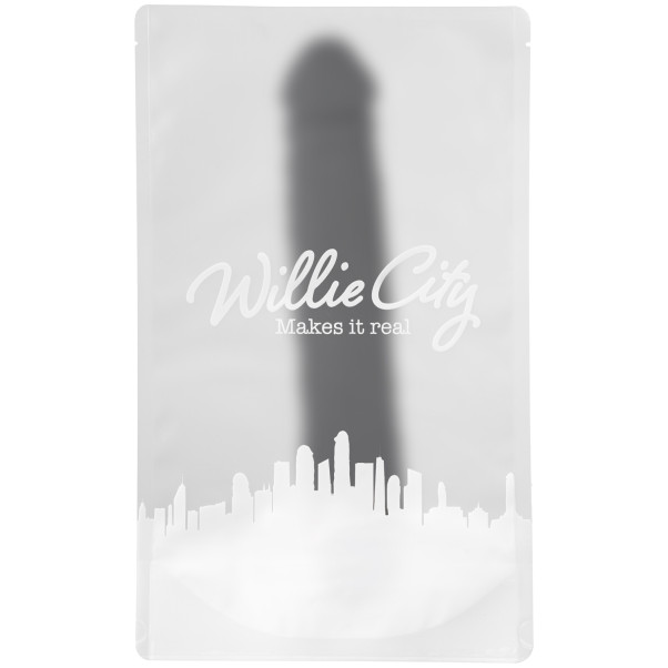 Willie City Luxe Aidonkaltainen Silikoninen Dildo-vibraattori 21,5 cm Kuva tuotepakkauksesta 90