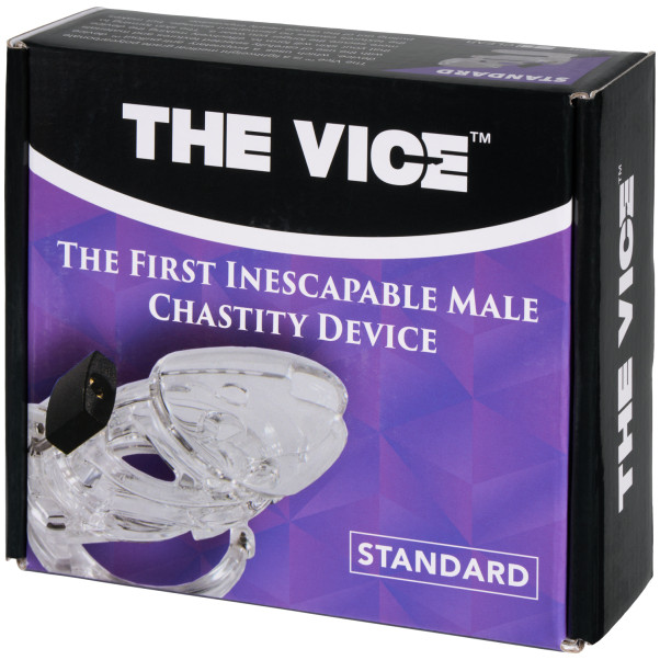 The Vice Chastity Cage Läpinäkyvä Siveysvyö Kuva tuotepakkauksesta 90