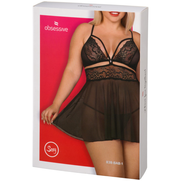Obsessive Plus Size Musta Babydoll-setti Kuva tuotepakkauksesta 90