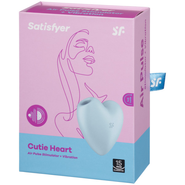 Satisfyer Cutie Heart Sininen Paineaaltokiihotin Kuva tuotepakkauksesta 90