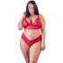 Cottelli Plus Size Punainen Pitsialusasusetti  1