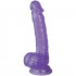 Baseks Lila Glitter Dildo Kiveksillä 21,5 cm Tuotekuva 1