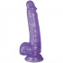 Baseks Lila Glitter Dildo Kiveksillä 21,5 cm Tuotekuva 3