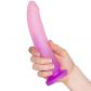 Baseks Gradient Glitter Keskikokoinen Dildo 20 cm Kuva tuotteesta kädessä 50