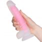 Baseks Glow in the Dark Pinkki Dildo 21,5 cm Kuva tuotteesta kädessä 50
