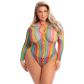 Pink Lipstick Multicolor Long Sleeve Bodysuit Plus koko Tuotekuva 1