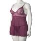 NORTIE Basil Plus Size Viininpunainen Babydoll-setti Tuotekuva 5
